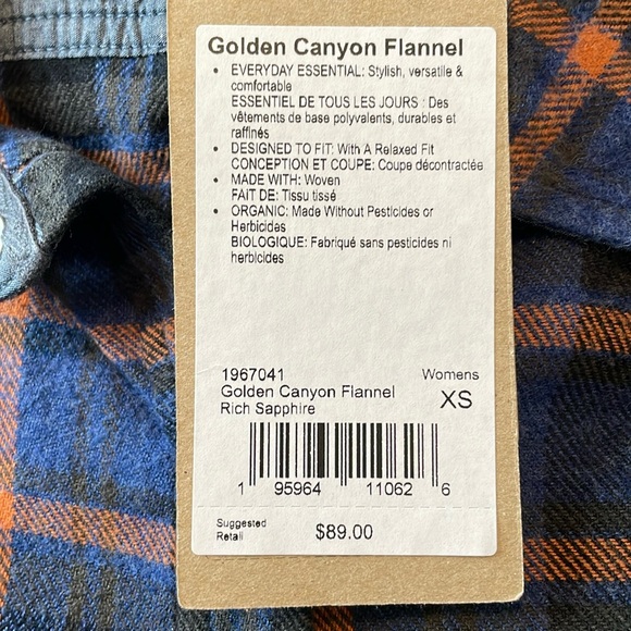 NWT | Women's prAna Golden Canyon Flannel - Rich Sapphire XS - Picture 2 of 6